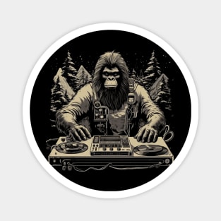 Bigfoot DJ | Funny Retro EDM Festival Bigfoot Magnet